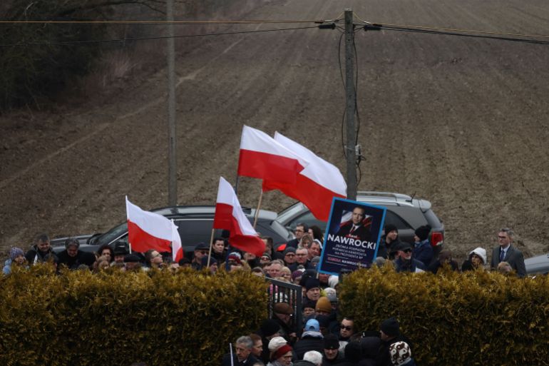 بولندا على موعد مع انتخابات رئاسية حاسمة 2 An election convention of Karol Nawrocki, candidate for Polish presidential election in 2025, in Szeligi