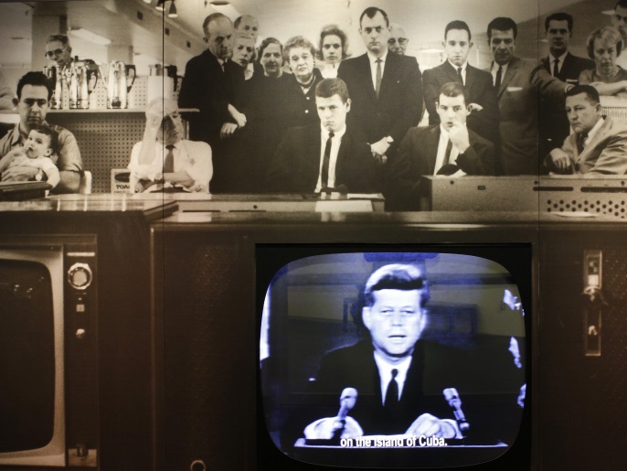 لماذا لم يعد السلاح النووي يخيف أحدا؟ 1 A display shows excerpts to U.S. President John F. Kennedy's October 22, 1962 televised address about the Cuban Missile Crisis, part of an exhibit titled