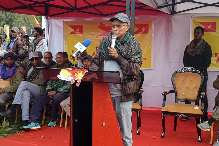 ماذا يعني نزع القانونية عن جبهة تحرير تيغراي؟ 1 Tigray's president Debretsion Gebremichael speaks in public for the first time after the capture of the regional capital by Tigray forces, in Mekele, in the Tigray region of northern Ethiopia on Thursday, July 1, 2021. Tigray leaders have rejected a unilateral cease-fire that Ethiopia’s government announced as its soldiers retreated from Mekele, and they have vowed to chase “enemies” out of the rest of the Tigray region. (AP Photo)