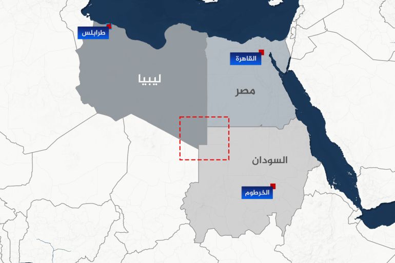 المثلث الحدودي بين ليبيا والسودان ومصر.. صهر الجغرافيا في أتون الحرب 1 خريطة المثلث الحدودي مع مصر وليبيا والسودان