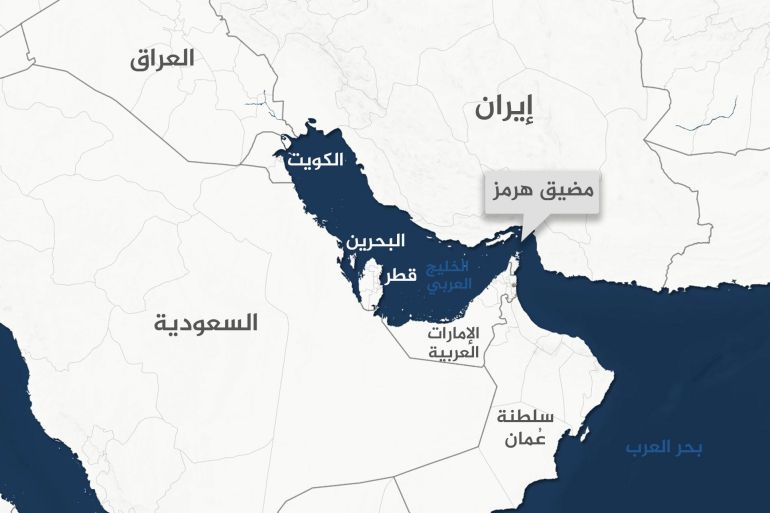مضيق هرمز يعود إلى صدارة اهتمام أسواق النفط 1 تصميم خاص - خريطة مضيق هرمز